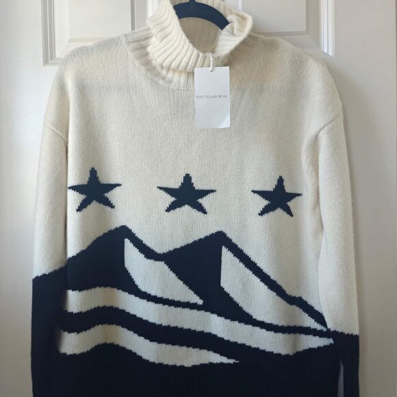 NWT NakedCashmere Stella Star Graphic Turtleneck Cashmere Sweater - Picture 3 of 6